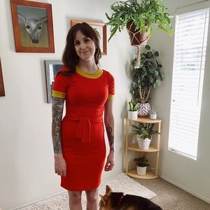 Ribbed Roolee Midi Tie Dress